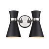 Z-Lite Soriano 2 Light Wall Sconce, Matte Black 728-2S-MB-BN